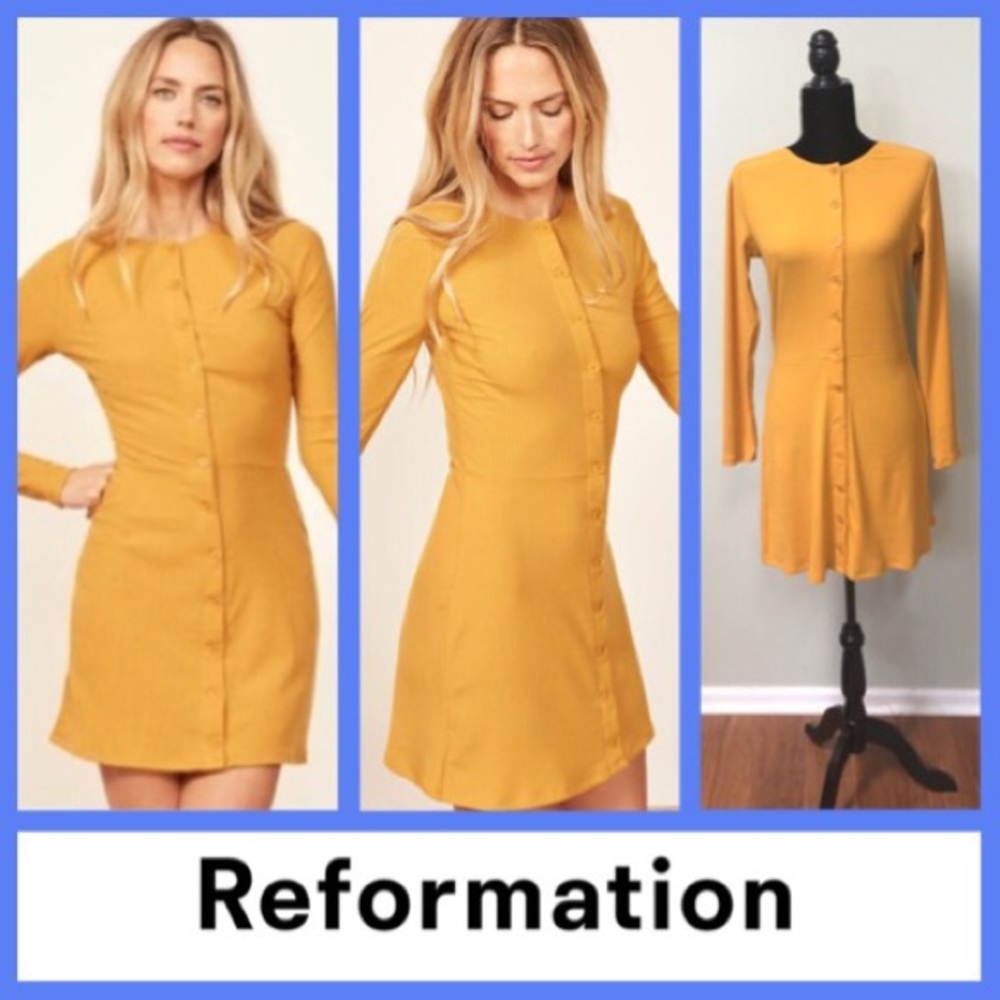 Reformation Aida Ribbed Dress